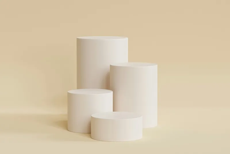 Graphic of generic, white cylinders like an unbranded graph