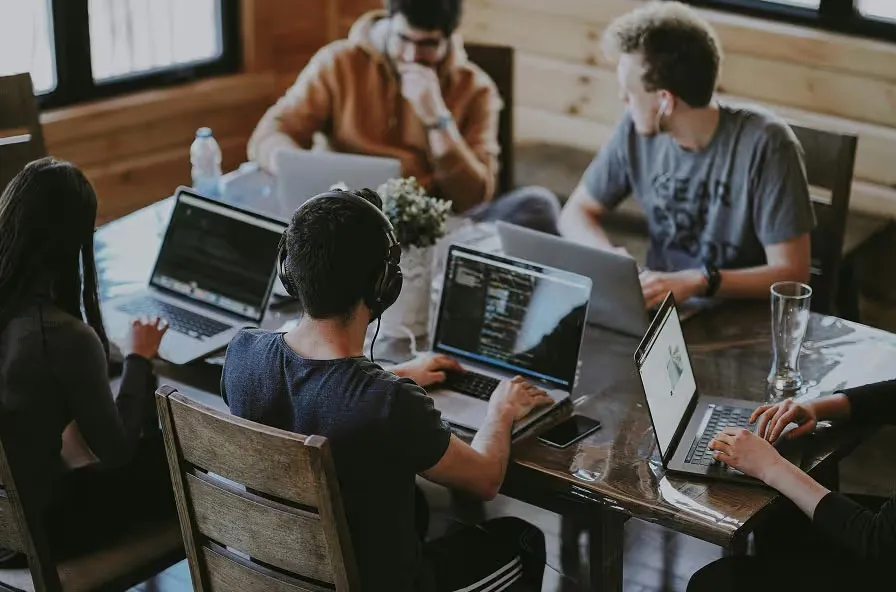 A marketing team working