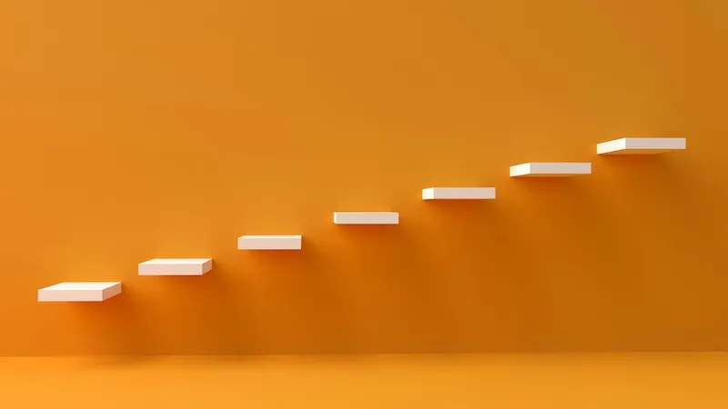 Stair steps going up a wall.